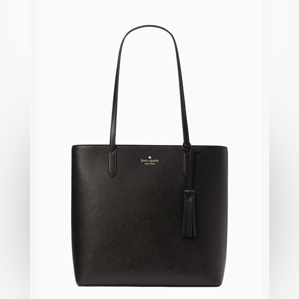 New! Kate Spade Jana Black Saffiano Leather Medium Tote NWT MSRP Retail $359